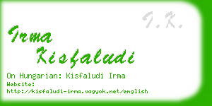 irma kisfaludi business card